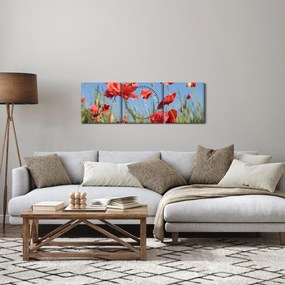 Kép - Pipacsok (órával) (90x30 cm)