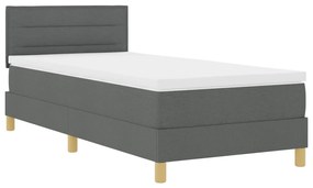 Boxspring ágy matraccal Sötétszürke 100x200 cm Szövet