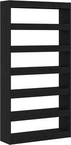 vidaXL Könyvespolc Fekete 100 x 30 x 198 cm Faanyag