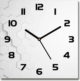 Üveg négyzet alakú óra Hatszögletű háttér 30x30 cm