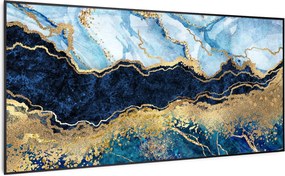 Klarstein Wonderwall Air Art Smart, infravörös hősugárzó, 120 x 60 cm, 700 W, kék márvány