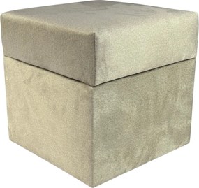 Négyzet alakú nyitható velúr puff világos Bézs könnyen tisztítható, lángálló