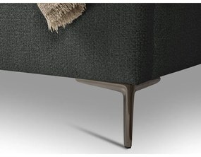 Sötétszürke kárpitozott franciaágy ágyráccsal 140x200 cm Makana – Makamii