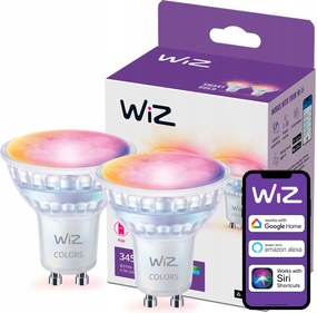 2x Led izzó GU10 PAR16 4,7W=50W 2200-6500K+RGB Smart WiFi/Bluetooth WiZ