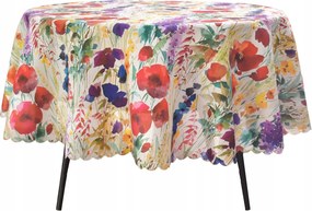 Abrosz Foltálló Kerek 90 CM Fehér Virágos Rét Kör