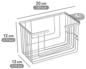 Fényes ezüstszínű öntapadós rozsdamentes acél fürdőszobai polc Valognes – Wenko