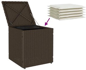 2 db barna polyrattan kerti szék párnával 40x40x43 cm