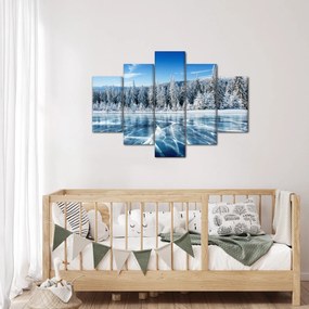 Kép a befagyott tóról és a havas fákról (150x105 cm)