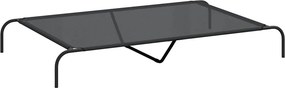 vidaXL fekete textilén és acél emelt kutyaágy 150x90x20 cm