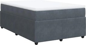 vidaXL sötétszürke bársony rugós ágy matraccal 120 x 200 cm