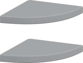 vidaXL 323923 Floating Corner Shelves 2 pcs Grey 35x35x3,8 cm MDF