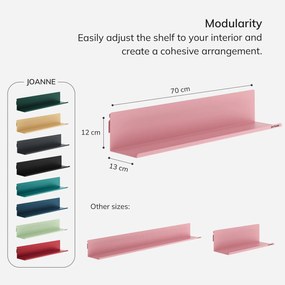 Fali polc JOANNE 700 mm, Fresh Style: púderrózsaszín