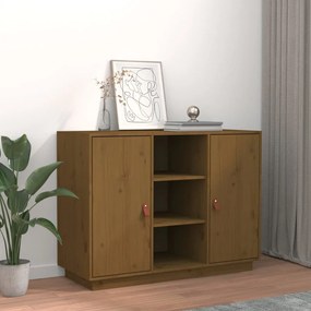 mézbarna tömör fenyőfa tálalószekrény 100 x 40 x 75 cm