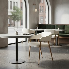 Dizájner étkezőszék, krémszínű/bükk, NIZAR TYP 1