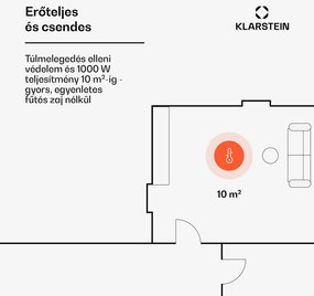Klarstein Bornholm Single, konvektor, 1000 W, termosztát, időzítő, fehér