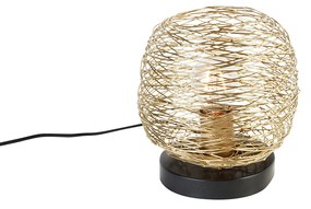 Design asztali lámpa arany fekete színben 20 cm - Sarella