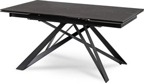 Kihúzható kerámia étkezőasztal 160–240 cm méretben, fekete márvány színben MAXIME