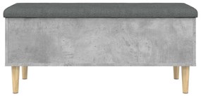 betonszürke szerelt fa tárolópad 102x42x46 cm