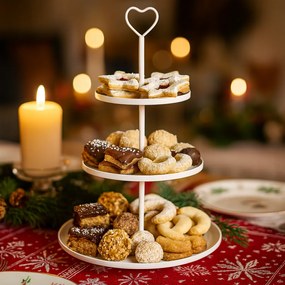 Fém polcos szekrény, 3 polc, 30 × 30 × 48 cm, fehér