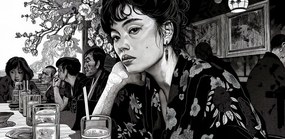 Poszter 91,3x44,5cm Fekete Kimono