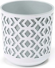 Dekoratív fehér kaspó szürke betét Erkély Teraszra otthonra fedő