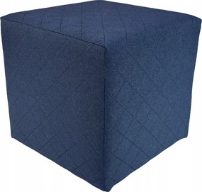 Négyzet alakú szavanna puff steppelt, sötétkék szín