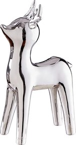X-MAS kerámia dekor szarvas 18 cm , ezüst