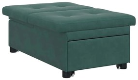 Kanapéágy Sötétzöld 67 x 194 x 38 cm Bársony