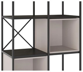 Fekete-krémszínű könyvespolc 71x179 cm Anya – Marckeric