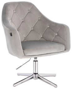 HR831CROSS Acél modern velúr szék krómozott lábbal