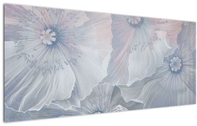Kép - Kék virágok a falon (120x50 cm)