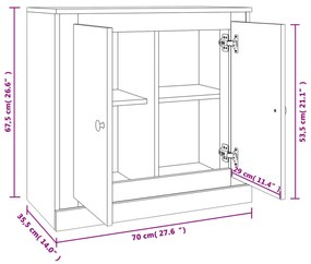 betonszürke szerelt fa tálalószekrény 70x35,5x67,5 cm