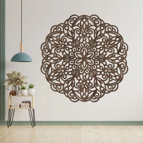 Fából készült mandala falra, virágdíszítéssel | MELLANY