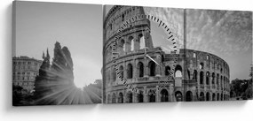 Kép - Colosseum Rómában, fekete-fehér (órával) (90x30 cm)