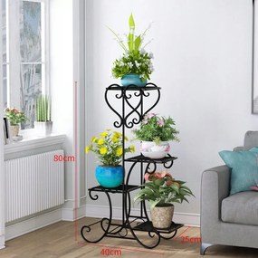 Virágágyás Állvány Fém Álló Loft Növény Könyvespolc 79 CM