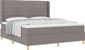 vidaXL Boxrugós ágy matracmal fejtámlával Tópszínű 180 x 200 cm szövet