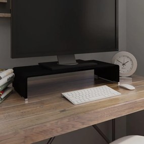 Átlátszó üveg TV/monitor állvány 60x25x11 cm