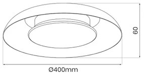 LED mennyezeti lámpa PIATTINO LED/30W/230V 3000/4000/6000K átm. 40 cm fekete