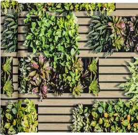 Tapéta Hatás 3D Növények Lamellák Deszkák Levelek Vinil Flizelin