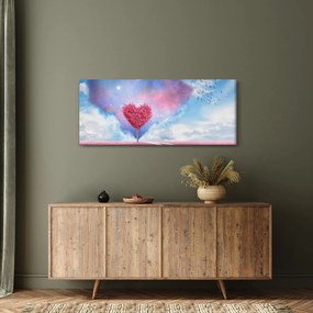 Kép - Rózsaszín szív fa (120x50 cm)