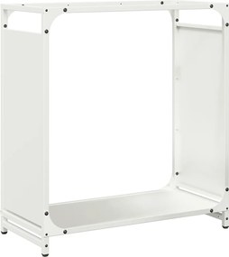 vidaXL fehér hidegen hengerelt acél tűzifatároló 60x28x65 cm