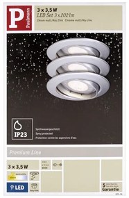 Paulmann 92516 - 3x LED GU10/3,5W für Badezimmer, 230V Einbaustrahler Set