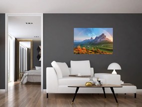 Szivárvány képe a sziklák felett (90x60 cm)