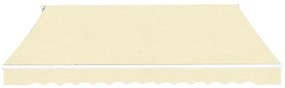 vidaXL kézi működtetésű összecsukható napellenző, krémszínű, 400 cm