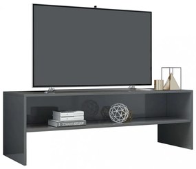 magasfényű szürke szerelt fa TV-szekrény 120 x 40 x 40 cm