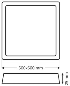 LED mennyezeti lámpa LED/40 W/230 V 3000/4000/6500 K 50x50 cm fehér