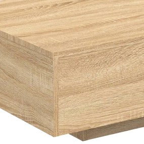 sonoma tölgy színű dohányzóasztal LED-lámpákkal 85 x 55 x 31 cm