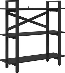 vidaXL Könyvespolc Fekete tölgy 100 x 33,5 x 102 cm Faanyag