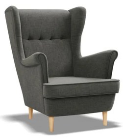 Uszak Mini fotel, fonott, fekete