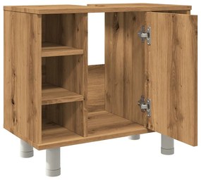 Fürdőszobai szekrény kézműves tölgy 60x32x53,5 cm műszaki fa